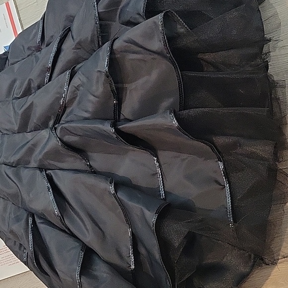 MISS NEW YORK Black mini strapless tulle sequin sweetheart neck dress - Picture 8 of 8